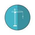 Crane hook construction machine blue circle shadow Royalty Free Stock Photo