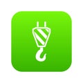 Crane hook icon digital green Royalty Free Stock Photo