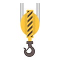 Crane hoist and hook vector icon design. Royalty Free Stock Photo