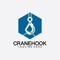 Crane hook logo icon vector illustration design  template Royalty Free Stock Photo