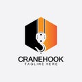 Crane hook logo icon vector illustration design  template Royalty Free Stock Photo
