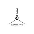 Crane hook logo vector template