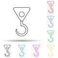 crane hook multi color style icon. Simple thin line, outline vector of web icons for ui and ux, website or mobile application Royalty Free Stock Photo