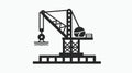 Crane Construction Icon for Professional Building Projects and Infrastructure Development Royalty Free Stock Photo