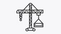 Crane Construction Icon for Professional Building Projects and Infrastructure Development Royalty Free Stock Photo