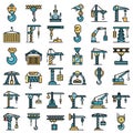 Crane icons vector flat