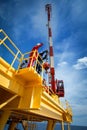 Crane inspector, crane inspector on the job inspec crane operati Royalty Free Stock Photo