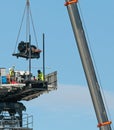 Crane installation on the new Multistory Unit building under construction. Mann St. Gosford. May,5. 2019