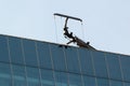 Crane installed on roof of a skyscraper Royalty Free Stock Photo