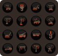 Crane and lifing machines icon set