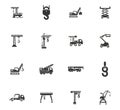 Crane and lifing machines icon set Royalty Free Stock Photo