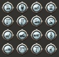 Crane and lifing machines icon set