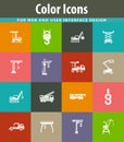 Crane and lifing machines icon set Royalty Free Stock Photo