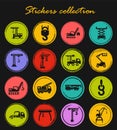 Crane and lifing machines icon set Royalty Free Stock Photo