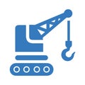 Crane, lifter icon. Blue color design