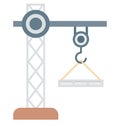 Crane Lifter Isolated Vector Icon for Construction Royalty Free Stock Photo