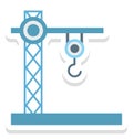 Crane Lifter Isolated Vector Icon for Construction Royalty Free Stock Photo