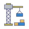 Crane lifter Isolated Vector icon Which can easily modify or edit