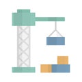 Crane lifter Isolated Vector icon Which can easily modify or edit