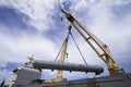 Crane lifting cargo