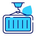 Crane lifting a container vector icon in modern and trendy style Royalty Free Stock Photo