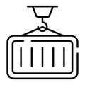 Crane lifting a container vector icon in modern and trendy style Royalty Free Stock Photo