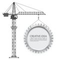 Crane lifts the gear Royalty Free Stock Photo