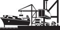 Crane loading industrial ships with cargo containers