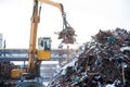 Crane-loading scrap in a train