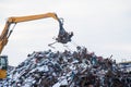 Crane-loading scrap in a train