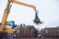 Crane-loading scrap in a train