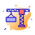 Crane, logistic crane, container, lifter fully editable vector icon