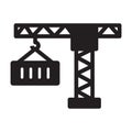 Crane, logistic crane, container, lifter fully editable vector icon