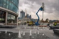 The crane in london being used for christmas decoration