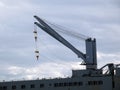 A crane on a Navy ship Royalty Free Stock Photo