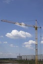 Crane and new building construction site landscape Royalty Free Stock Photo