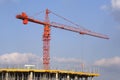 Crane over building site