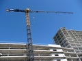 Crane over modern building