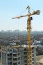 Crane over new boulding. Royalty Free Stock Photo