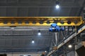 Overhead crane in production at a factory in a workshop. Royalty Free Stock Photo