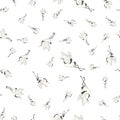 crane, pattern, birds, vector, illustration