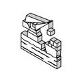 crane port isometric icon vector illustration Royalty Free Stock Photo