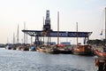 Crane In The Port Of Rostock Germany