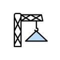 Crane roof icon. Simple color with outline vector elements of architecture icons for ui and ux, website or mobile application Royalty Free Stock Photo