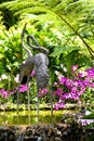 Crane Sculpture in Orchid Garden