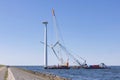 Crane ship and demolition offshore wind turbine, nr 3 of 8 photos Royalty Free Stock Photo