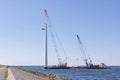 Crane ship and demolition offshore wind turbine, nr 7 of 8 photos Royalty Free Stock Photo