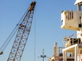 Crane in ship dock vessel Royalty Free Stock Photo