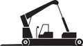Crane silhouette vector mechanical construction tool equipment machine Royalty Free Stock Photo