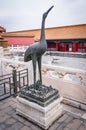 Crane statue in Forbidden City in Beijing